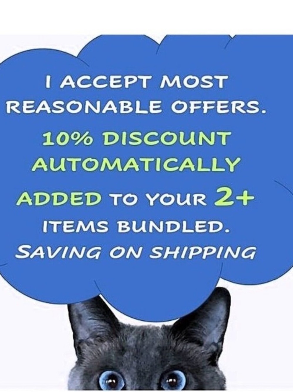 Blue Promotional Sign with Cute Black Cat Accent